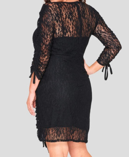 LACE MINI PARTY DRESS (CURVACEOUS)