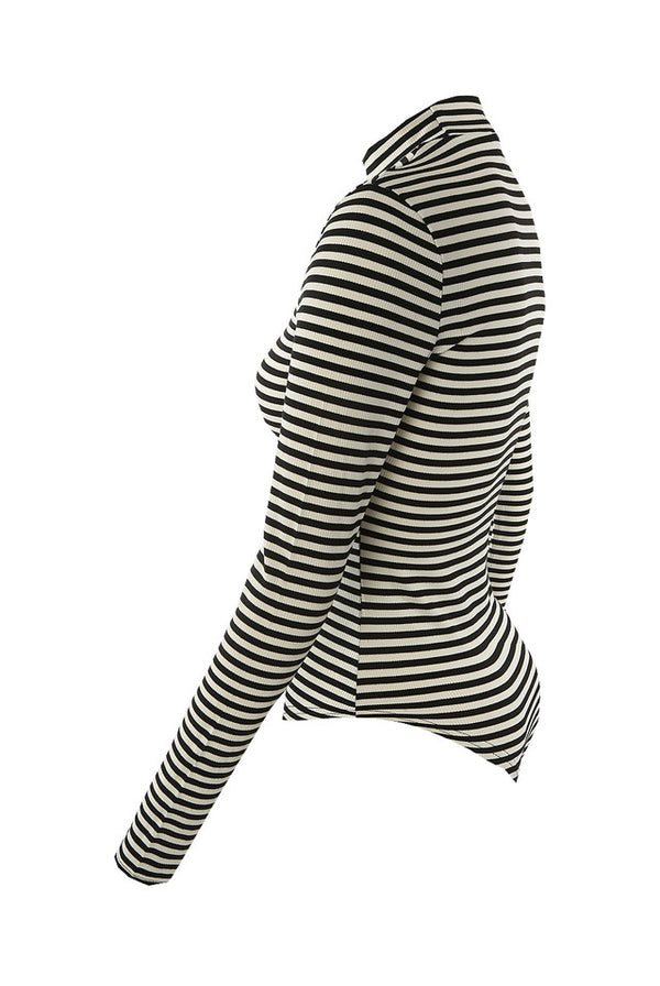 Long Sleeve Striped Bodysuit