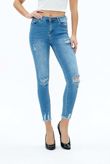 DENIM DISTRESSED WASH SKINNY FIT JEANS