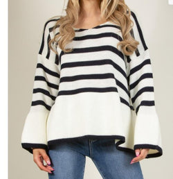 Wide neck striped Jumper