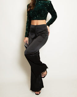 High Neck Sequin Long Sleeve Top