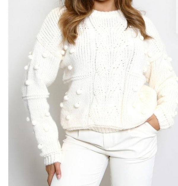 chunky pom pom jumper