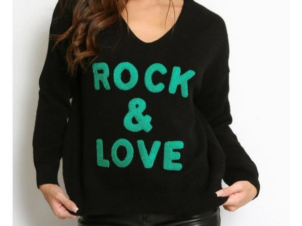 Rock & Love  V Neck Jumper