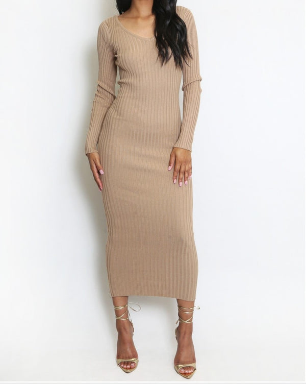 Studded Trim Midi Dress