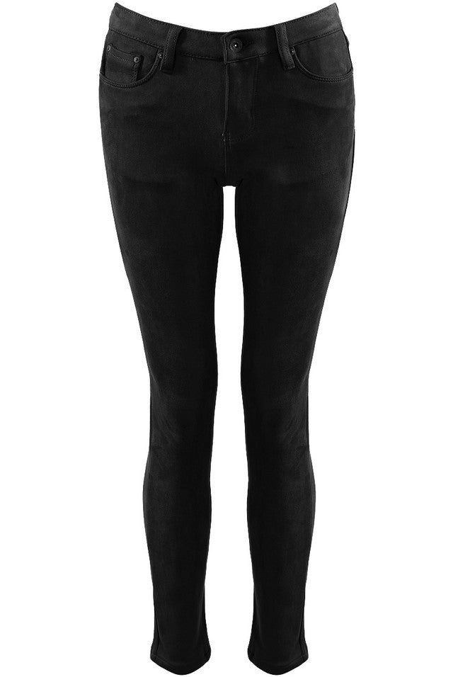 Matte Suede Skinny Jeans