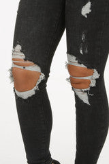 Graphite Ripped Knee Skinny Jeans