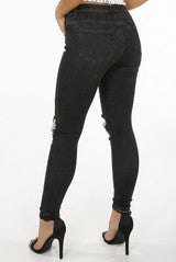 Graphite Ripped Knee Skinny Jeans