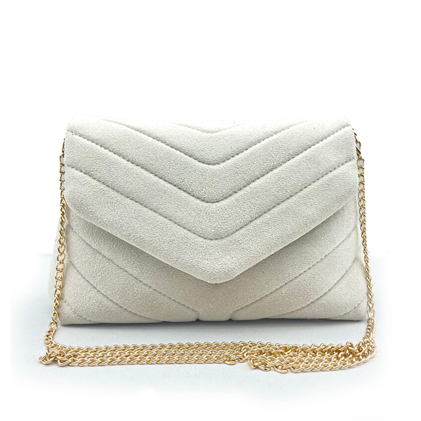 Adela Alexandra Diagonal Patch Clutch Bag