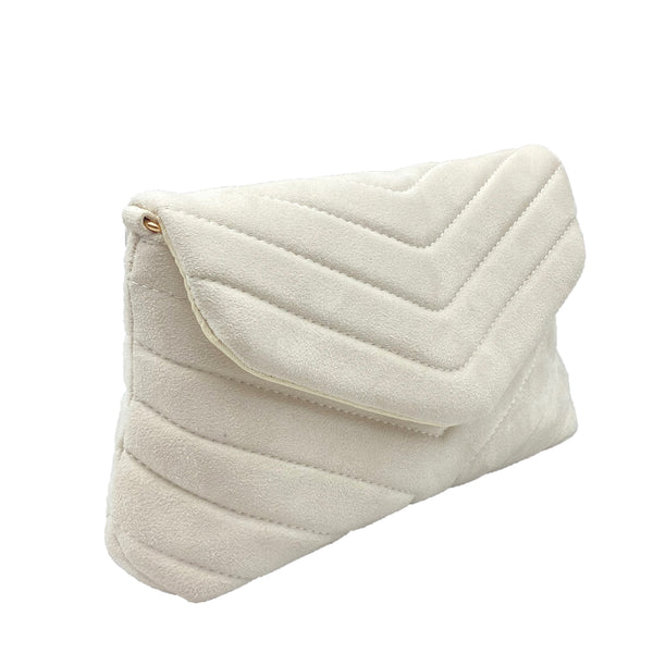 Adela Alexandra Diagonal Patch Clutch Bag