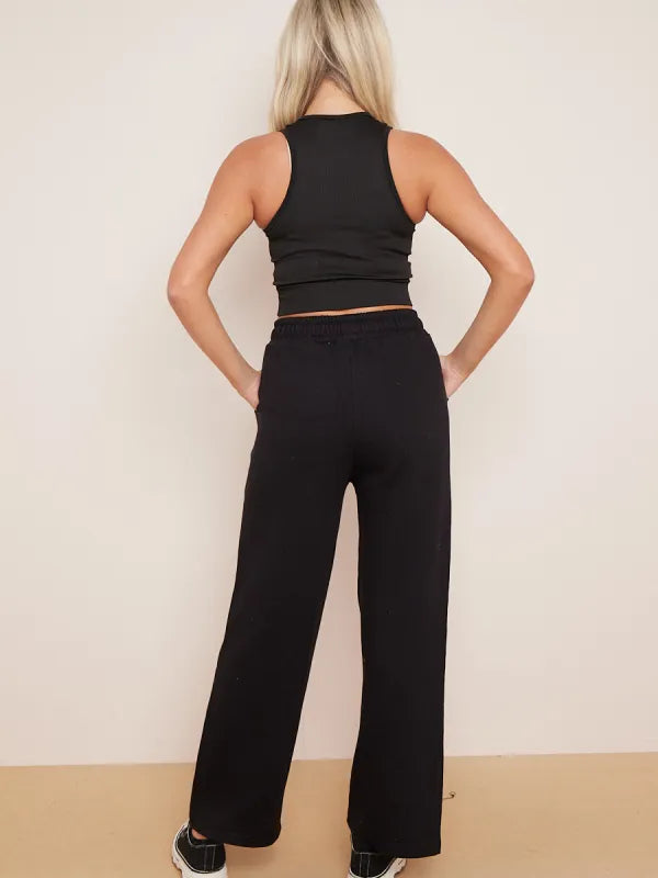 Wide Leg Fleece Trousers