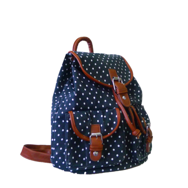 Mini Polka Dot Double Pocket Backpack