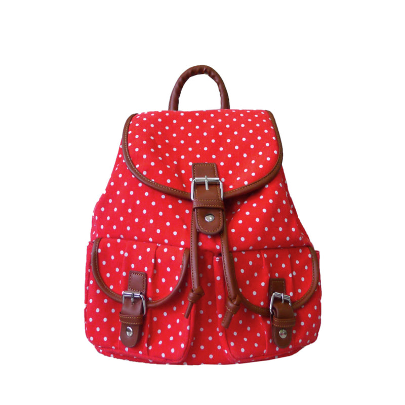 Mini Polka Dot Double Pocket Backpack