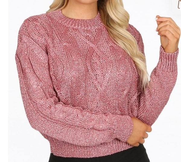 Glitter cable knit Jumper